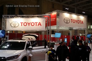 Toyota aluminum truss display booth for trade show and convention halls.