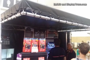2 chord truss, covered roof display, truss display, roofed truss booth