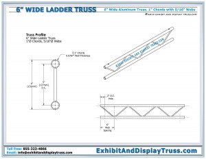 6" Wide Mini Ladder Truss. Dimensions and Technical Specs
