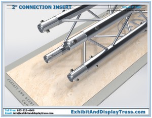 2" Tube Connection Insert System for Aluminum Truss. M10 Nylock nuts and bolts