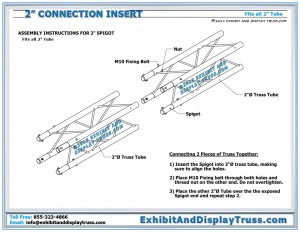 Assembly Instructions for 2" Tube Connection Insert System. Fast and Easy to Assemble. M10 Nylock nuts and bolts