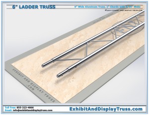 6" wide aluminum ladder truss. 2 Chord ladder truss. Linear lengths