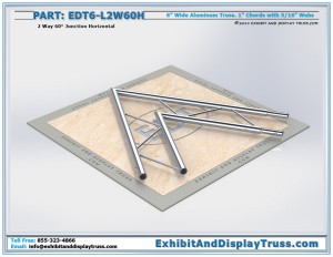 Photo Render of 24 inch x 24 inch 2 Way 60° Ladder Junction Horizontal EDT6_L2W60H