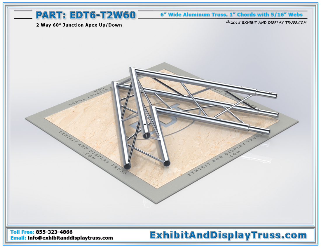 PART: EDT6-T2W60 / 2 Way 60° Junction Apex Up or Down
