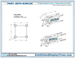 Dimensions for EDT6_B2W150 2 Way 150° Box Junction. 12" by 12" Box Junction