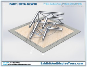 Photo Render for EDT6_B2W90 2 Way 90° Box Junction. Aluminum Box Truss. Most popular Junction