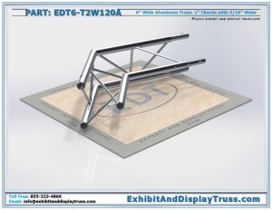 Photo render of EDT6_T2W120A 2 Way 120° Junction Apex In. Aluminum Triangle Truss