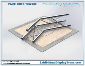 Photo Render for EDT6_T2W135 2 Way 135° Junction Apex Up/Down. Aluminum Triangle Truss