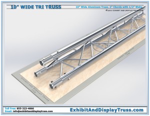 10" wide triangle truss. 3 Chords. 2" tube/chord diameter.