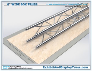 6" wide box (square) truss. 4 Chord aluminum truss.