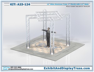 Display Kit A23-124. 10' x 10' booth size. 12" wide aluminum box truss.