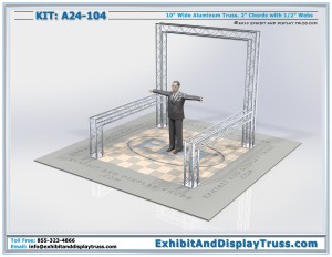 Exhibit Display A24_104. 10' x 10' booth size. 10" wide aluminum box truss.