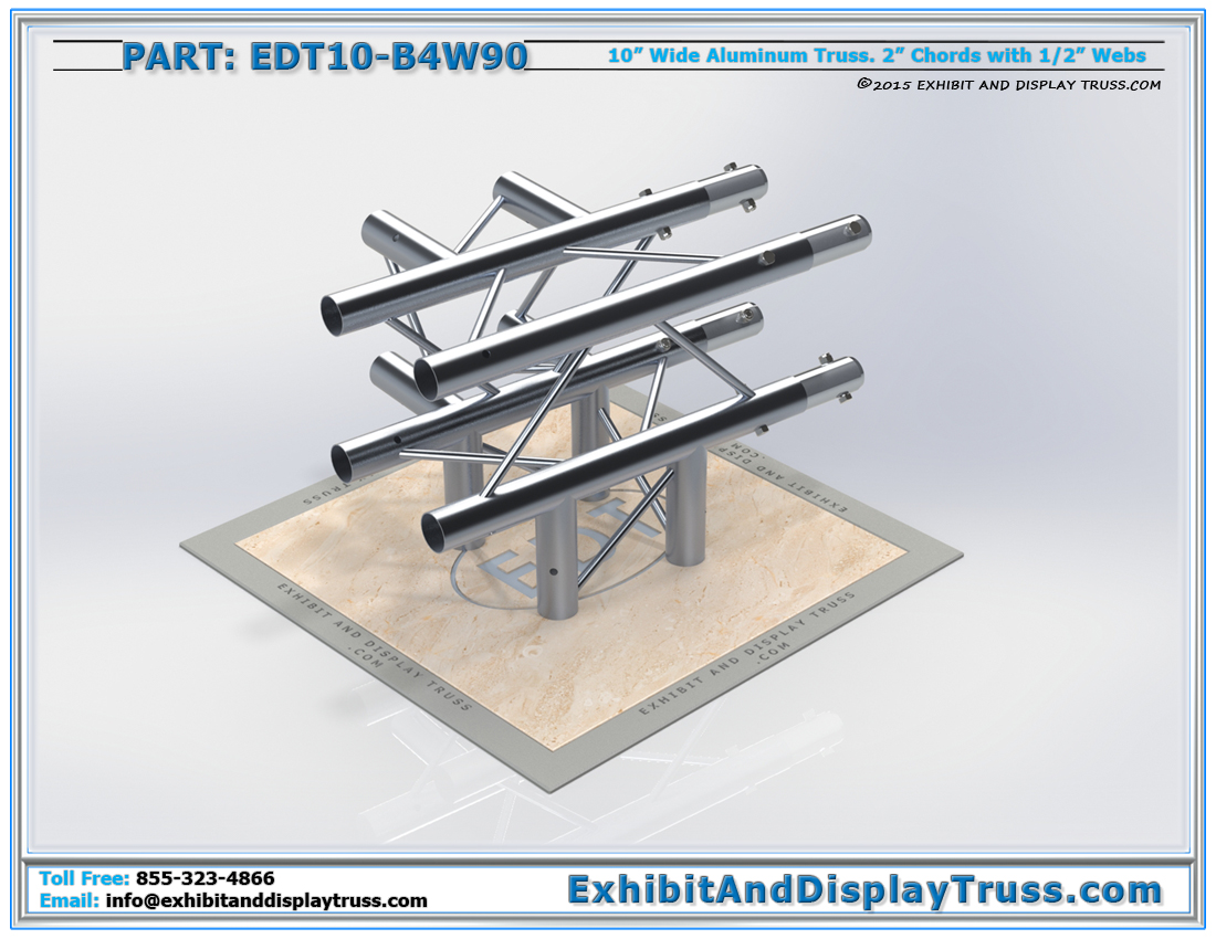 PART: EDT10-B4W90 / 10″ Wide 4 Way 90° Box Junction