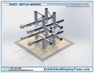 EDT10_B5W90 10" wide 5 Way 90° Box Junction. Aluminum box (square) truss.