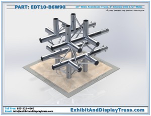 EDT10_B6W90 10" wide 6 Way 90° Box Junction. Aluminum box truss