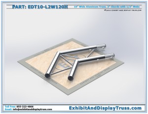 Photo of EDT10_L2W120H 10" wide 2 Way 120° Junction Horizontal. Aluminum ladder truss