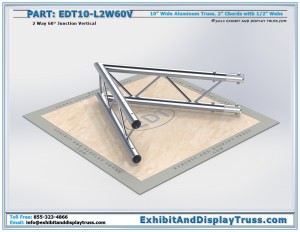 Photo of EDT10_L2W60V 10" wide 2 Way 60° Junction Vertical. Aluminum ladder truss