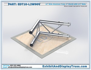 Photo of EDT10_L2W90V 10" wide 2 Way 90° Junction Vertical. Aluminum Ladder Truss