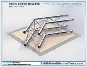 EDT12_B2W120 12″ Wide 2 Way 120° Box Junction. Aluminum square box truss