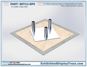 EDT12_BP3. 12" wide Tri Base Plate. 12" wide aluminum triangle truss.