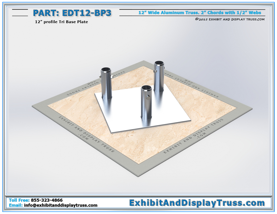 PART: EDT12-BP3 / 12″ Wide Tri Base Plate