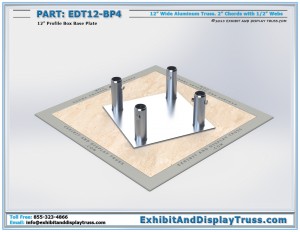 EDT12_BP4 12" wide Box Base Plate. Aluminum box truss