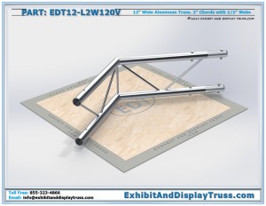 EDT12_L2W120V 12″ Wide 2 Way 120° Junction Vertical. Aluminum ladder truss