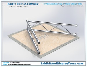 EDT12_L2W45V 12″ Wide 2 Way 45° Junction Vertical. Aluminum ladder (flat) truss