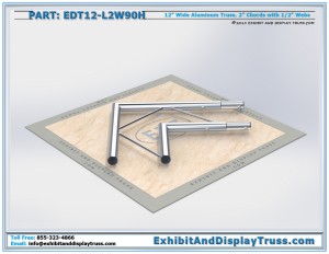 EDT12_L2W90H 12″ Wide 2 Way 90° Junction Horizontal. Aluminum ladder (flat) truss