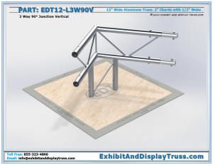 EDT12_L3W90V 12″ Wide 3 Way 90° Junction Vertical. Aluminum ladder truss