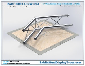 EDT12_T2W120A 12″ Wide 2 Way 120° Junction Apex In. Aluminum triangle truss