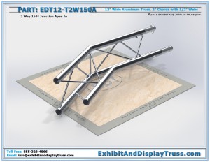 EDT12_T2W150A 12″ Wide 2 Way 150° Junction Apex In. Aluminum triangle truss