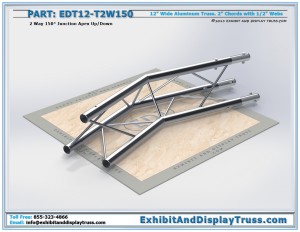 12″ Wide 2 Way 150° Junction Apex Up/Down. Aluminum triangle truss