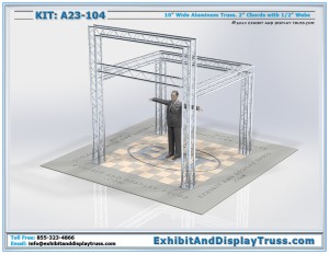 Kit_A23-104. 10' x 10' booth size. 10" wide aluminum box truss.