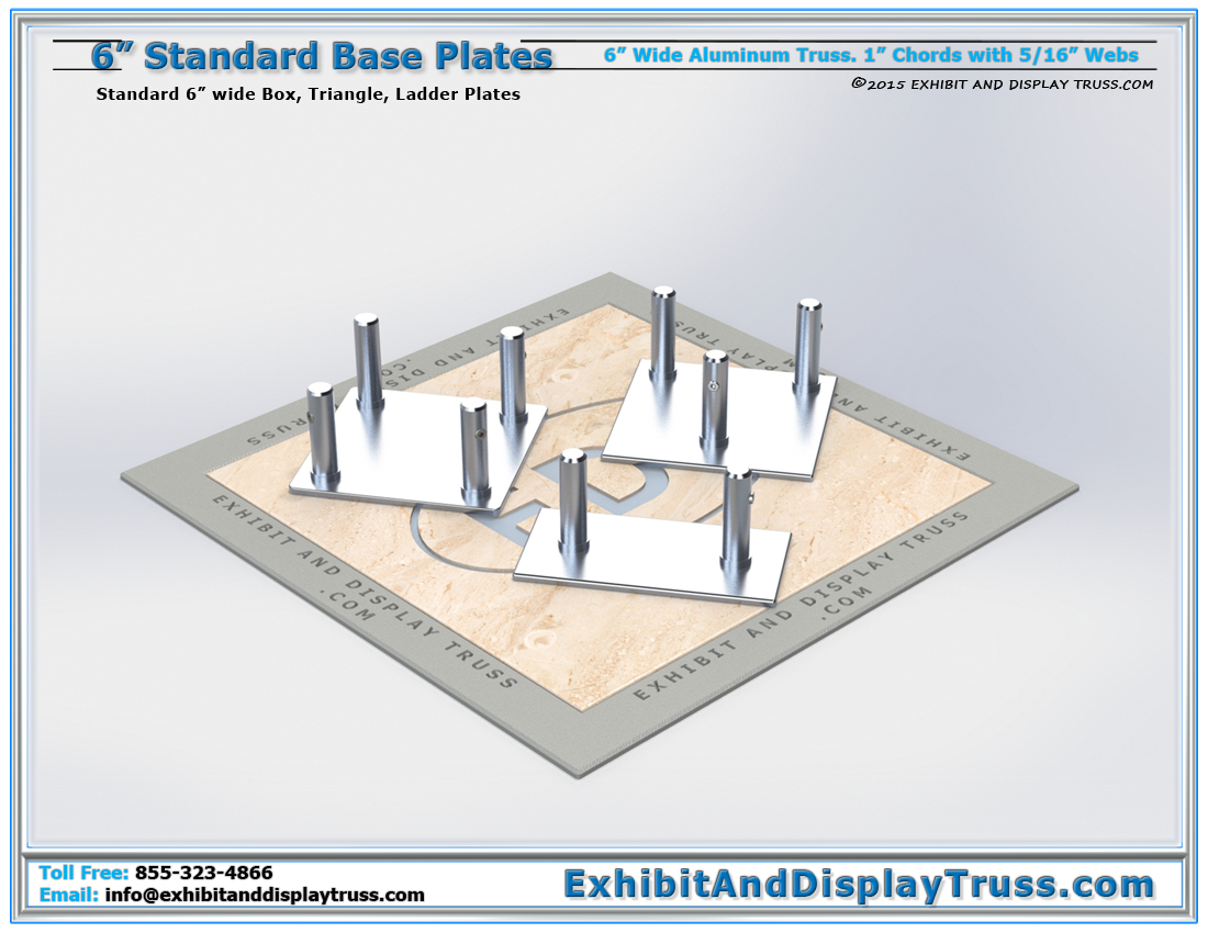 6″ Wide Standard Aluminum Base Plates / Ladder, Triangle, Box