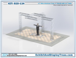 Exhibit Display Kit: B25_124. 10' x 20' perimeter booth. 4 Chord aluminum box truss.