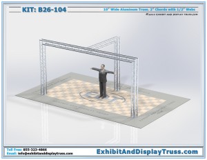 Exhibit Display Kit B26_104. 10' x 20' booth size. 4 Chord Aluminum box truss.