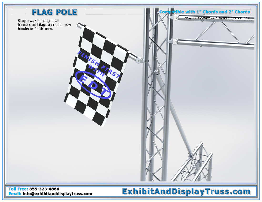 Flag Pole / Detachable Tube for Small Banners and Racing Flags for Finish Lines and Trade Show Booths