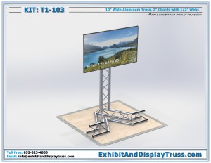 4k Image T1_103 Portable LCD TV Stand. 10 inch wide box truss. Screens up to 65 inch.