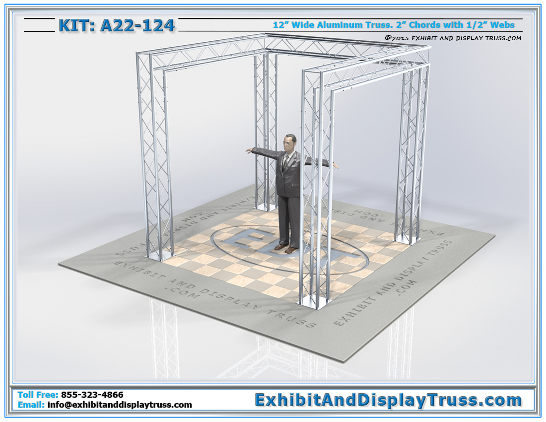 Kit: A22-124 / Modern Lightweight Tradeshow Display Booth for Banner Display