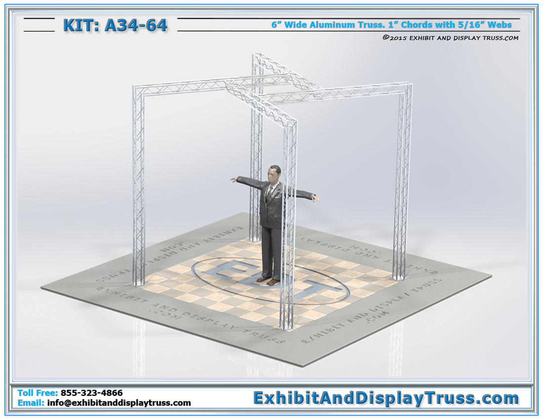 Kit: A34-64 / Unique Truss Kit for Hanging LED TVs, Banners, Lights