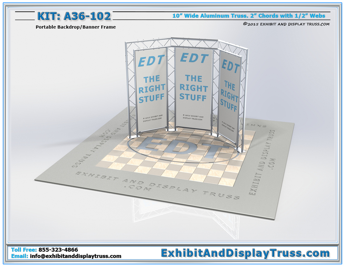 Kit: A36-102 / Flat Pack Trade Show Backdrop and Sign Wall