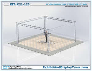 Modular Exhibit Truss System C21_123. 20x20 Trade Show Perimeter Booth. 12" wide Triangular Truss.