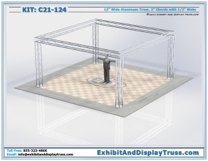 Fashion Show Lighting Truss C21_124. 20x20 Trade Show Booths. Made with 12" wide box Truss.
