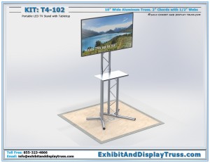 Portable Truss LCD TV Stands and Mount for Trade Shows. T4_102. Ladder Flat Truss.