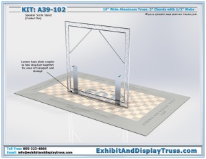 Folded A39_102 Portable Stage Scrims and Backdrops. Flat Packing Ladder Truss.