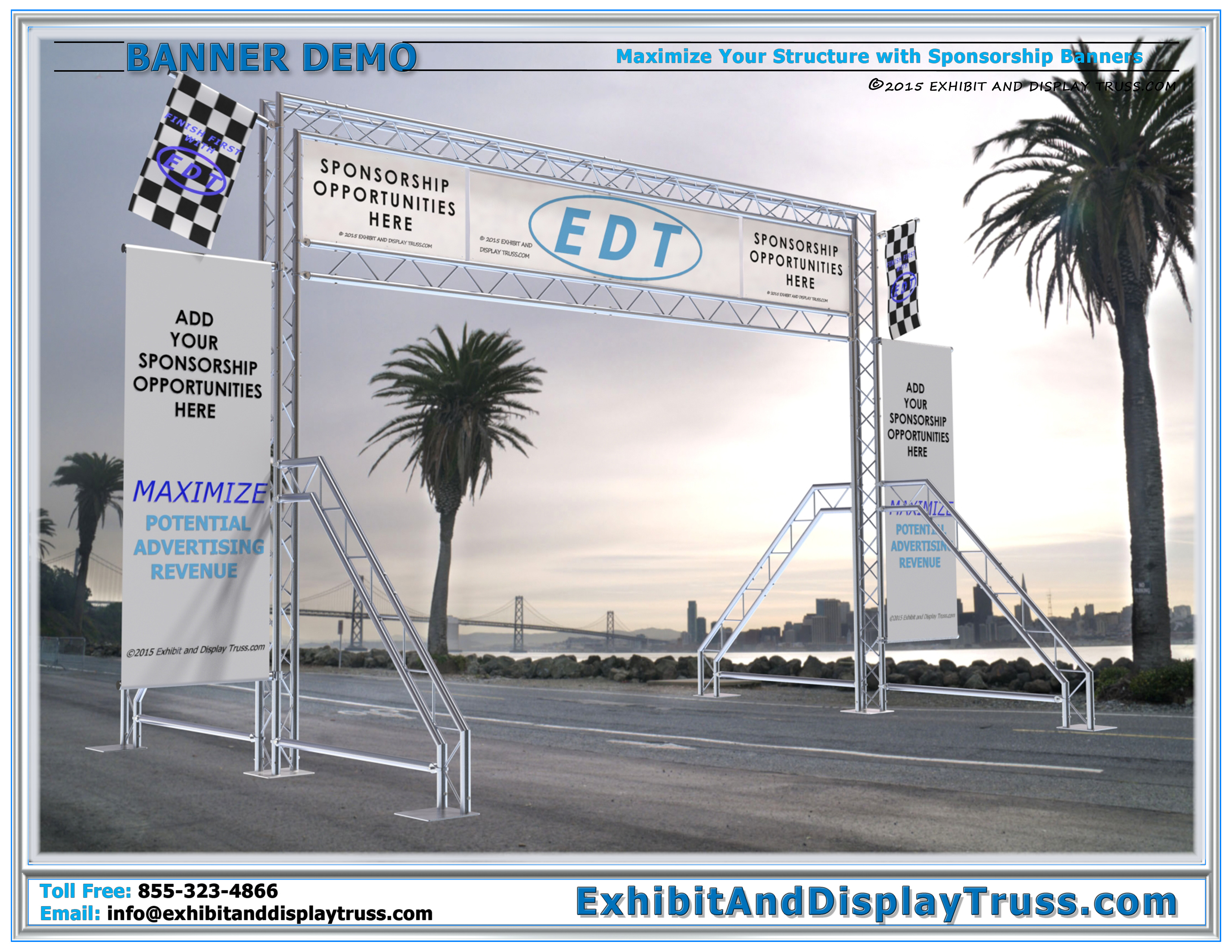 Maximize Banner Space on Your Truss Finish Line Banner Structure