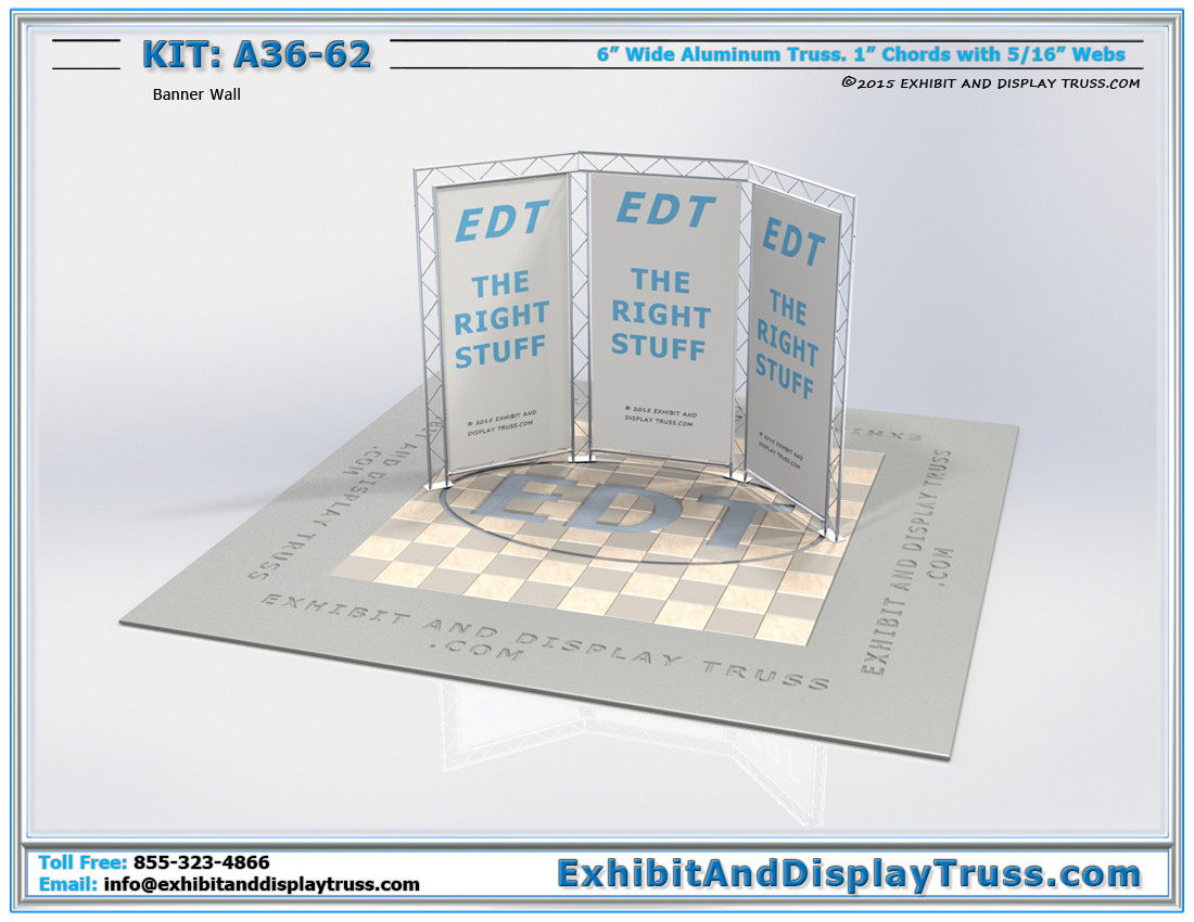 Kit: A36-62 / Flat Packing Truss Trade Show Booth Back Wall