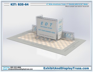 4k Image Trade Show Peninsula Booth Standard B35_64. Made with 6" wide mini truss.