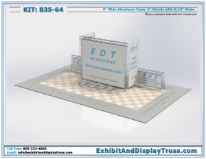 Trade Show Peninsula Booth Standard B35_64. Made with 6" wide mini truss.